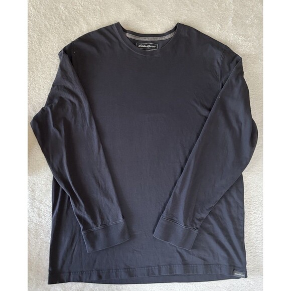 Eddie Bauer Maroon Long Sleeve T Shirt Gray Size Large Outdoor Base layer - Picture 1 of 5